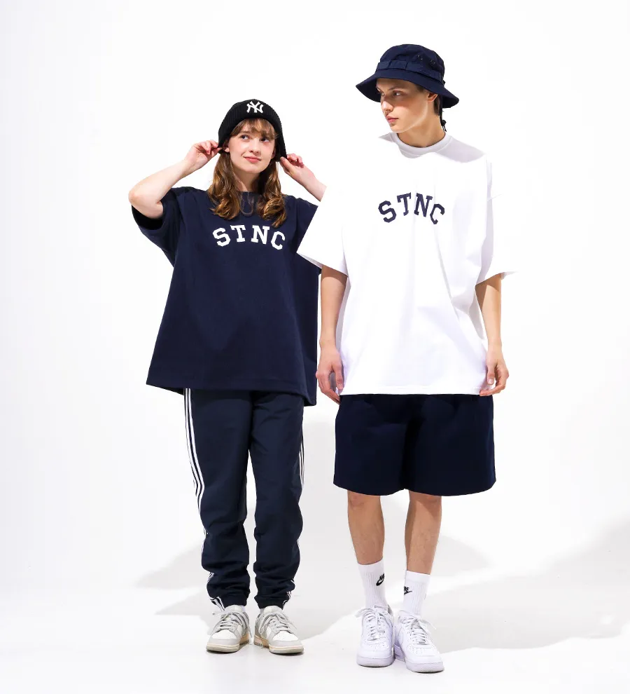 TWN  |Crew Neck Unisex Street Style Cotton Short Sleeves Logo