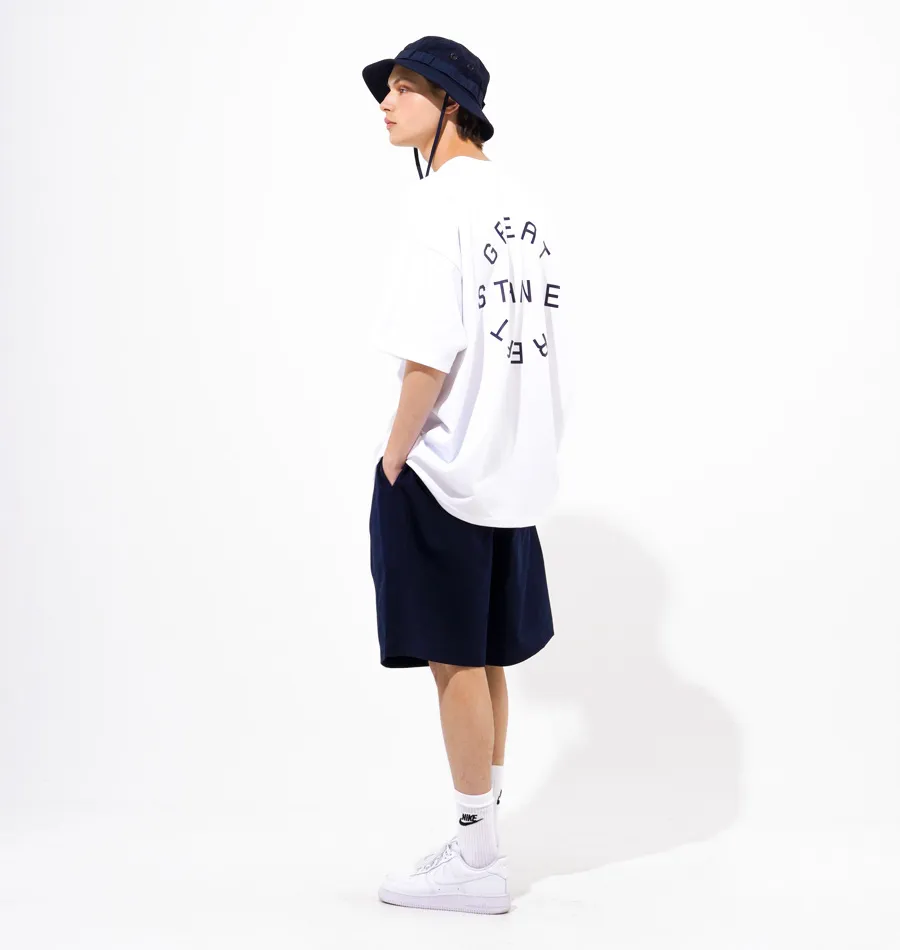 TWN  |Crew Neck Unisex Street Style Cotton Short Sleeves Logo