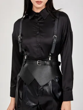 Upgrade Your Gothic Wardrobe with Our Strap Shoulder Belts for Lady Waistband Suspender Decorative Skirt Goth