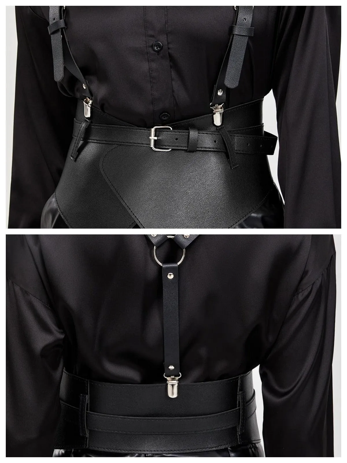 Upgrade Your Gothic Wardrobe with Our Strap Shoulder Belts for Lady Waistband Suspender Decorative Skirt Goth