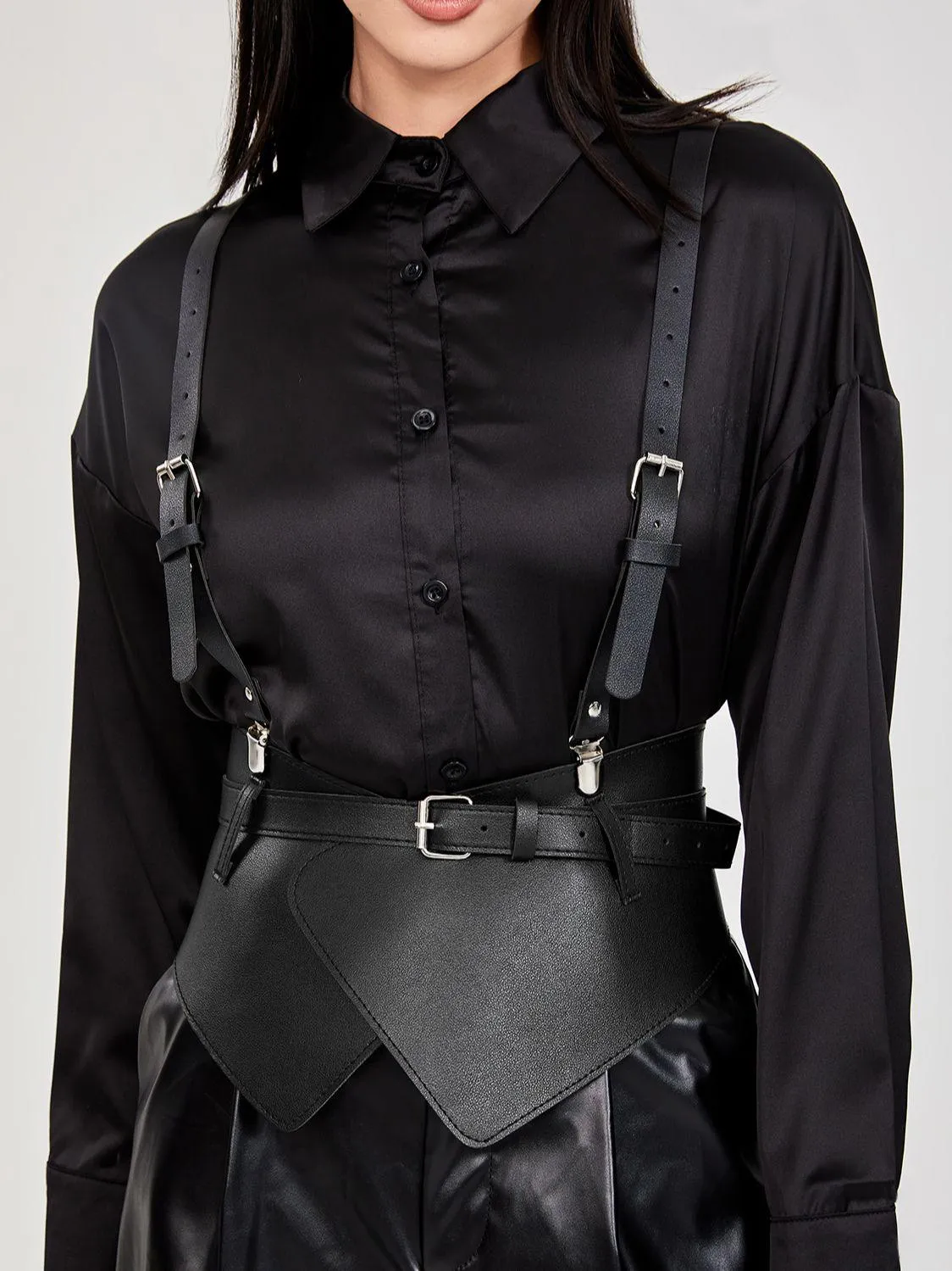 Upgrade Your Gothic Wardrobe with Our Strap Shoulder Belts for Lady Waistband Suspender Decorative Skirt Goth