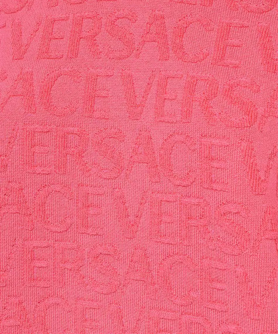 VERSACE  |Casual Style Street Style Cotton Logo V-neck & Crew neck