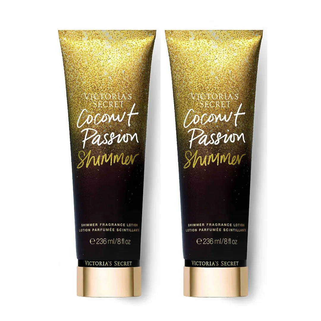 Victoria's Secret Coconut Passion Shimmer Body Lotion 8 oz 2-PACK