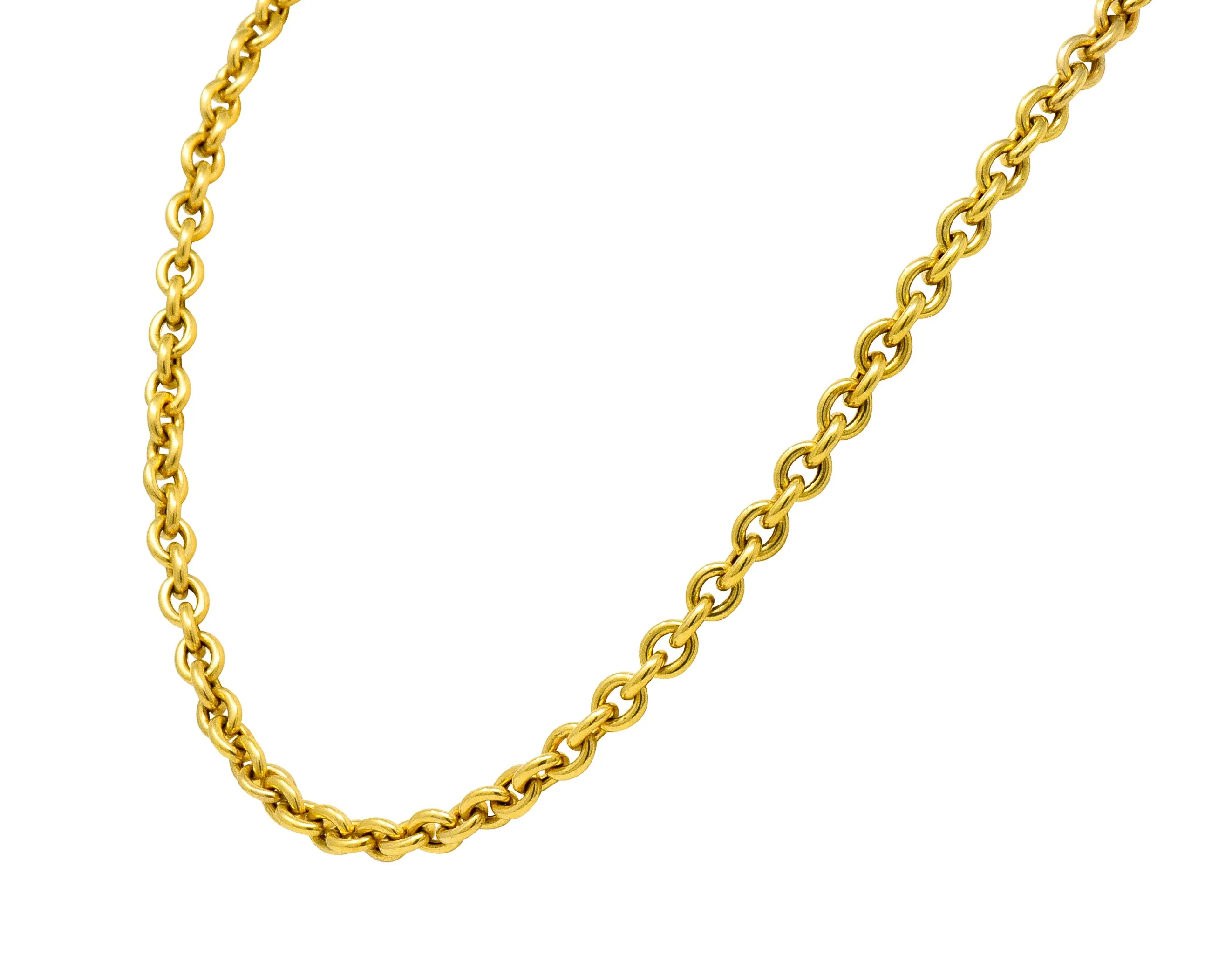 Vintage 14 Karat Yellow Gold 30 Inch Cable Chain Unisex Necklace