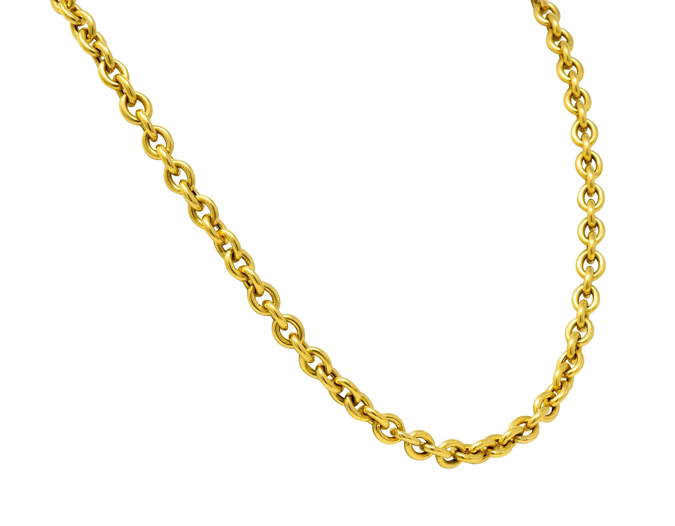 Vintage 14 Karat Yellow Gold 30 Inch Cable Chain Unisex Necklace