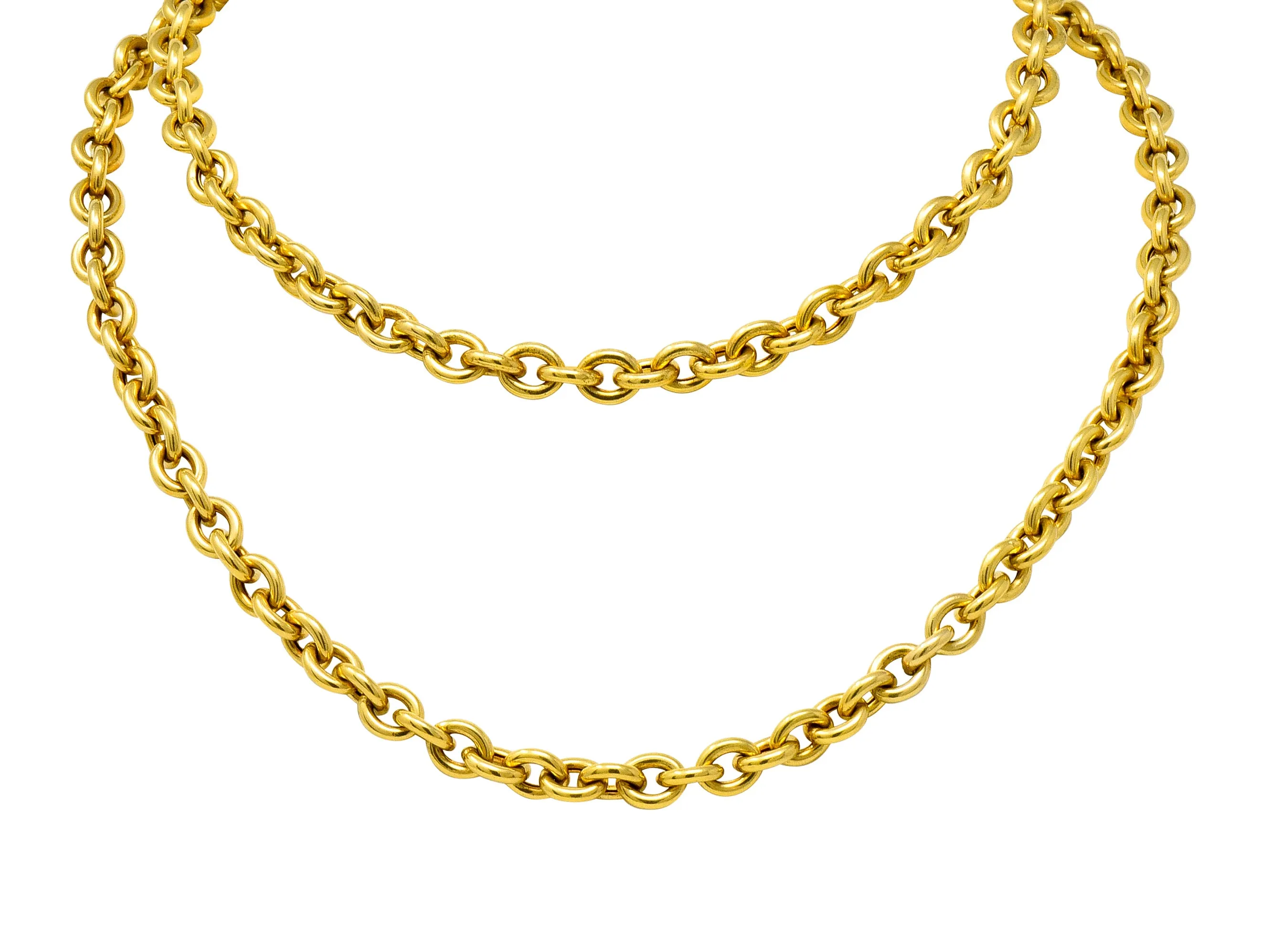 Vintage 14 Karat Yellow Gold 30 Inch Cable Chain Unisex Necklace