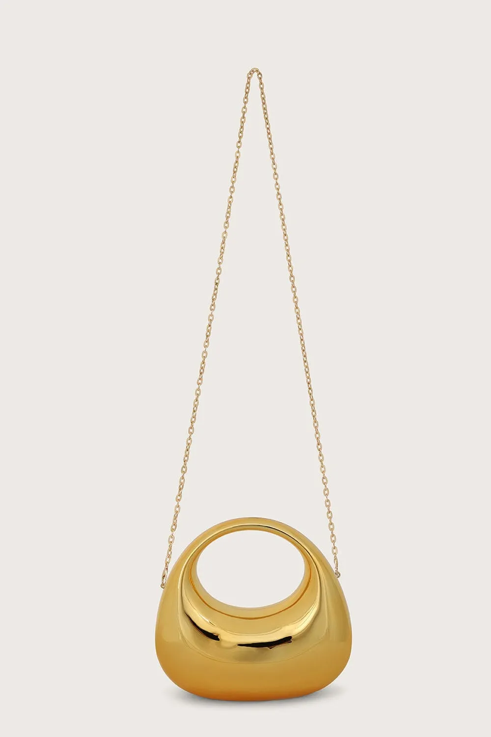 VIVIANA Mini Sculptural Acrylic Bag in Gold