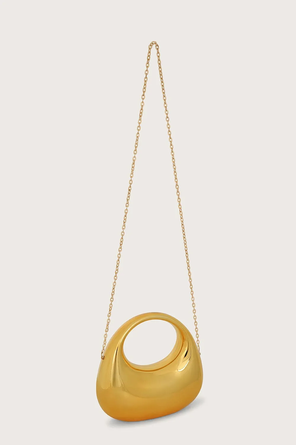 VIVIANA Mini Sculptural Acrylic Bag in Gold