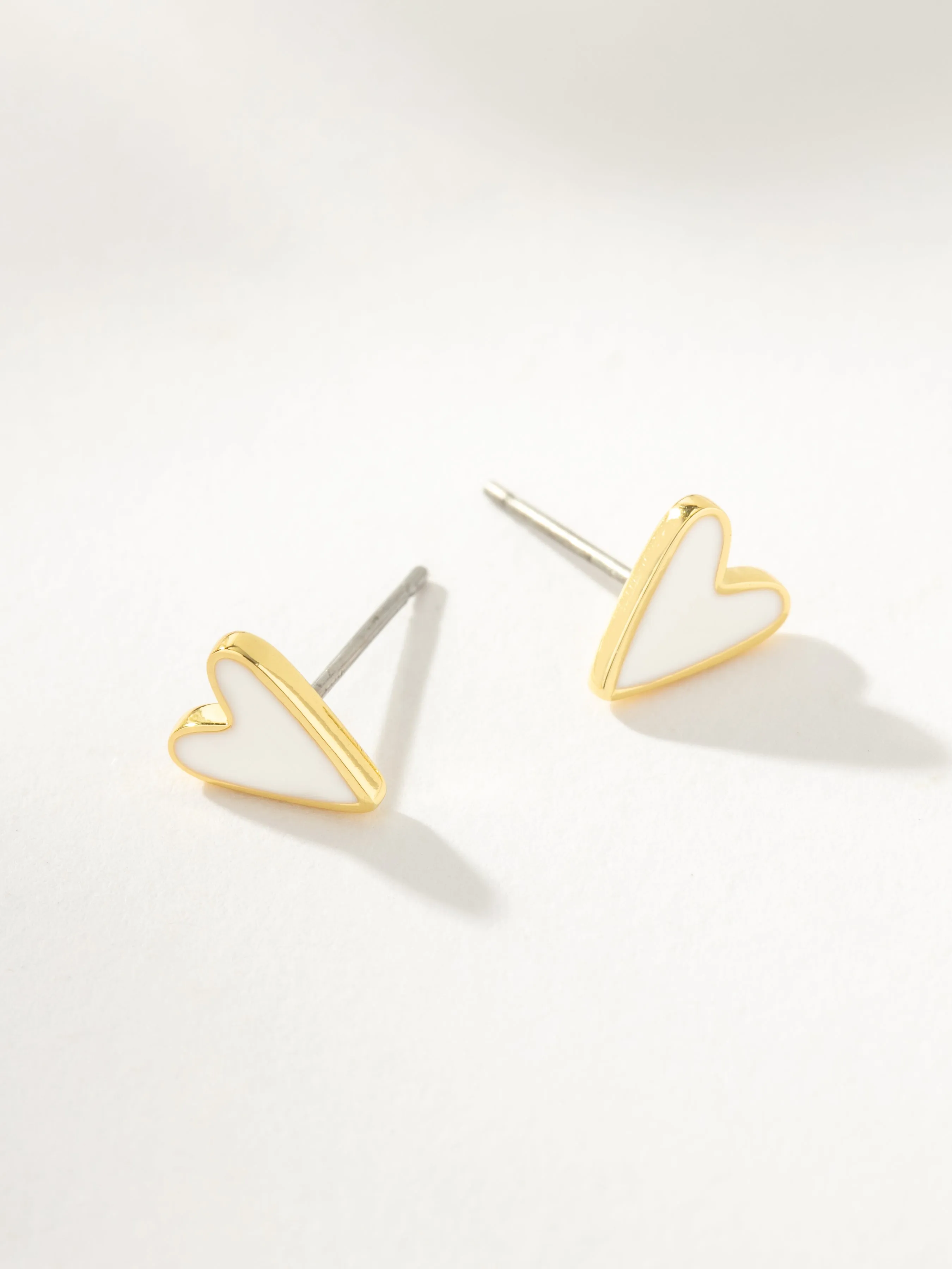 White Heart Studs