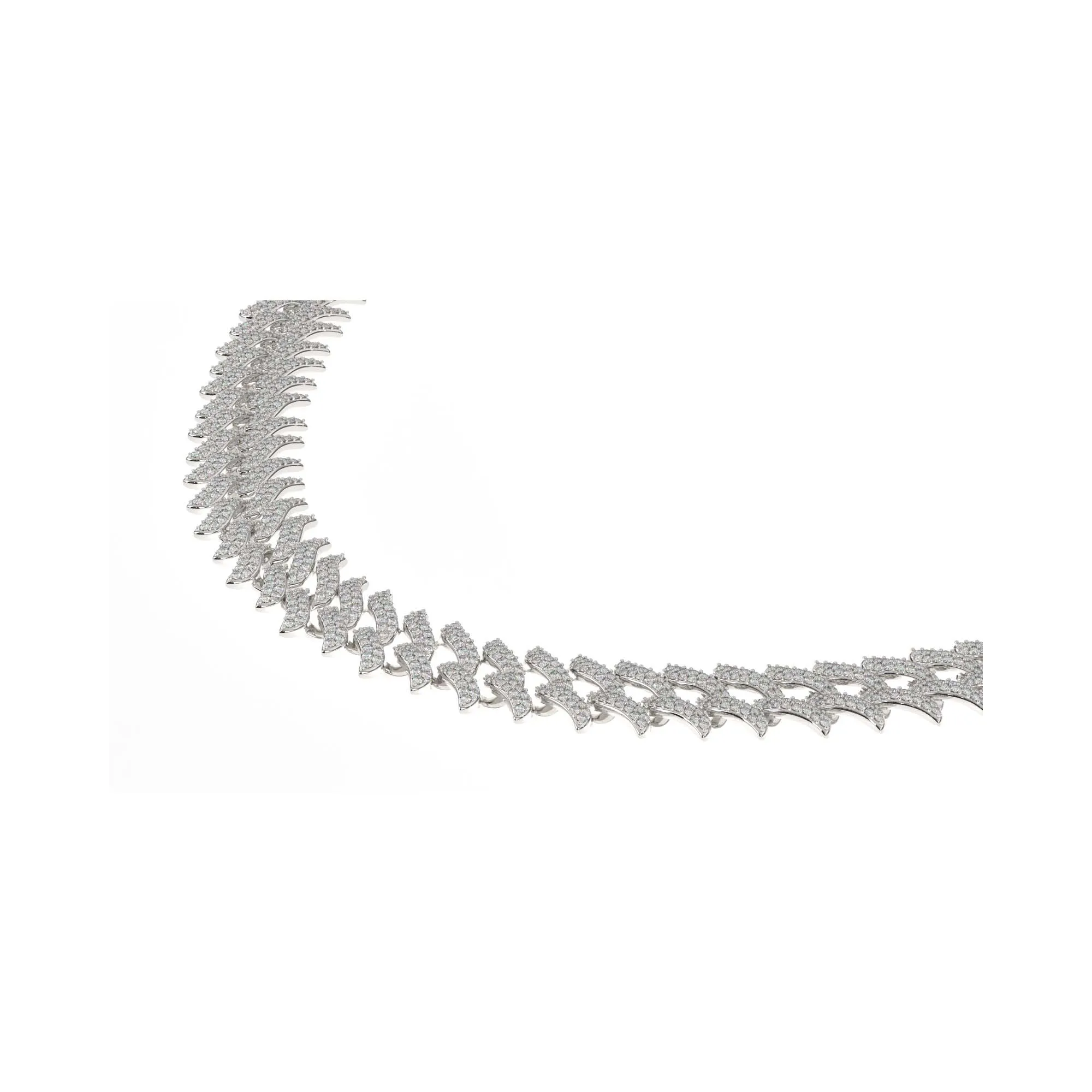 Women's Diamond Spiked Laurel Cuban Link Chain