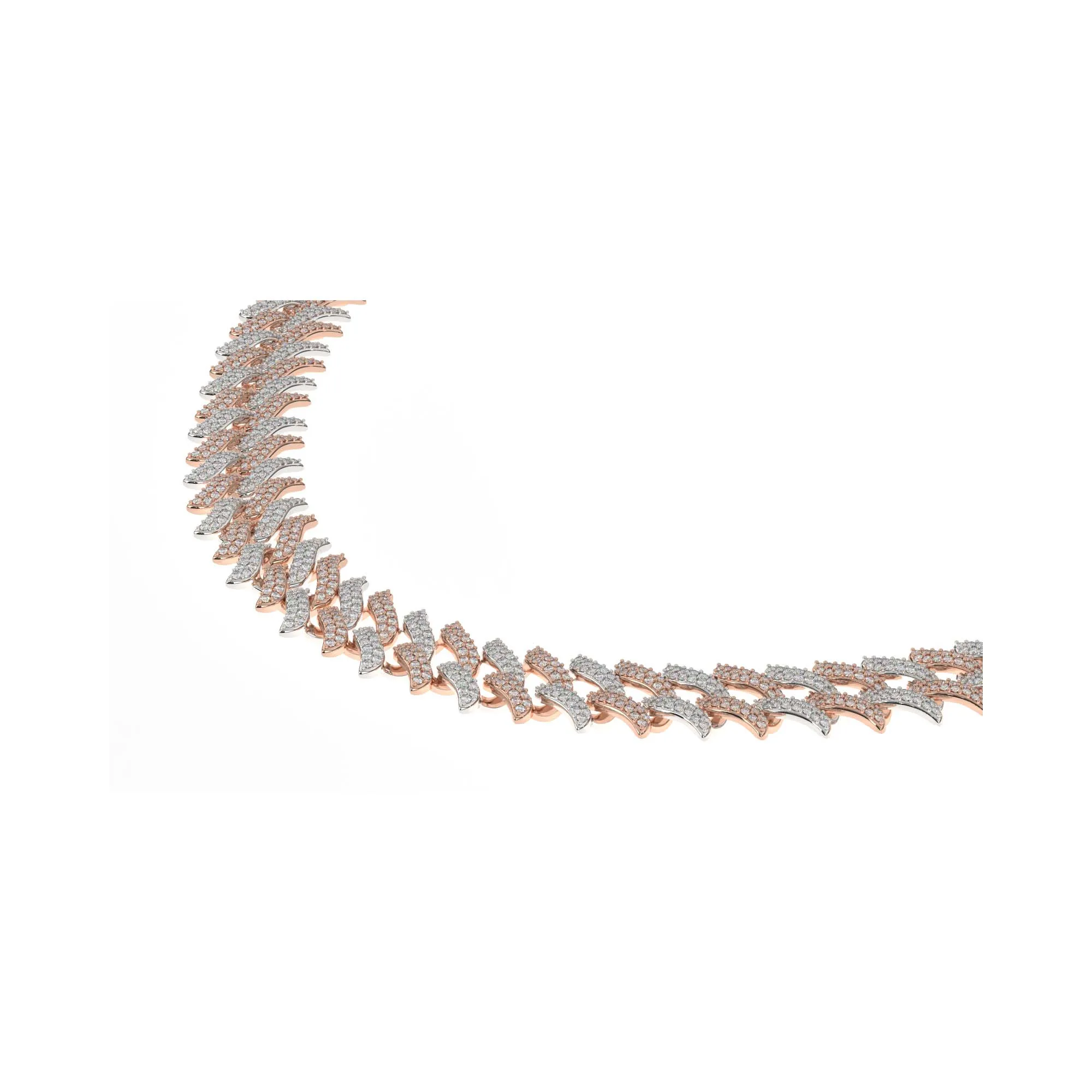 Women's Diamond Spiked Laurel Cuban Link Chain