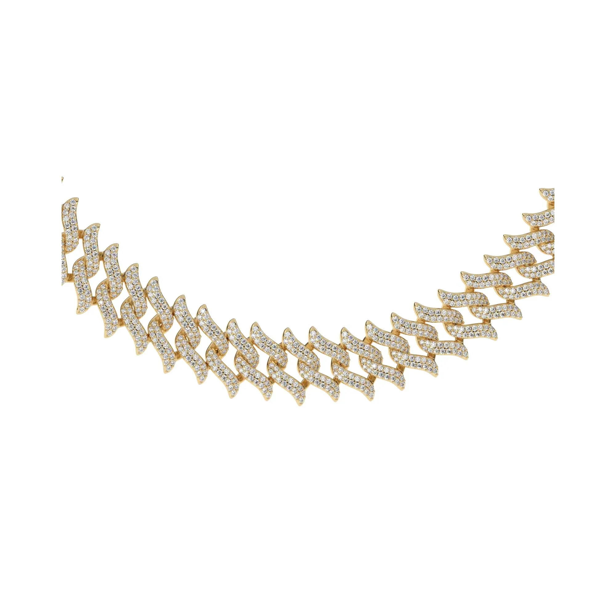 Women's Diamond Spiked Laurel Cuban Link Chain