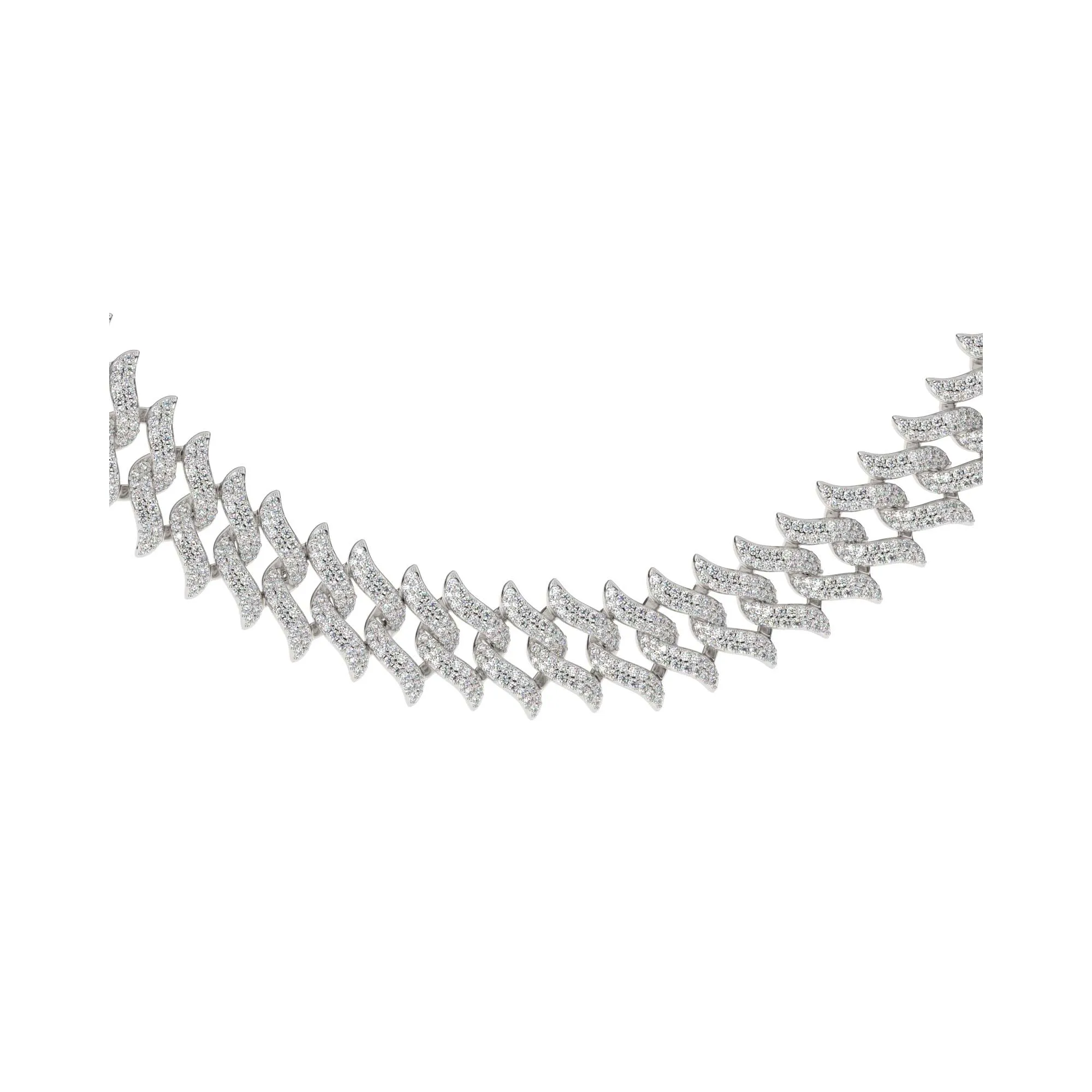 Women's Diamond Spiked Laurel Cuban Link Chain