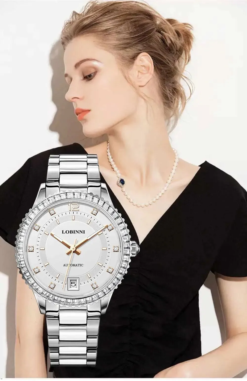 Women's Luxury Casual Mechanical Movement Stainless Steel Watch