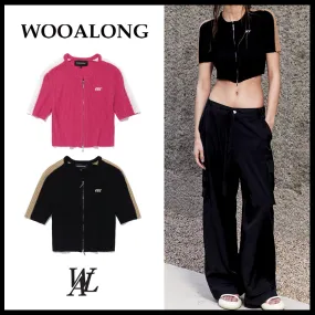 WOOALONG  |Casual Style Blended Fabrics Street Style Plain