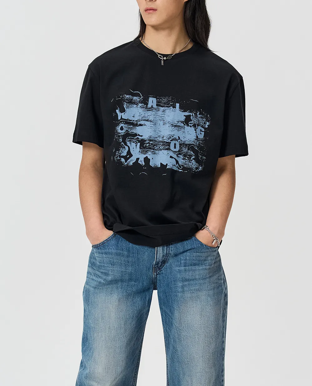 WOOALONG  |Crew Neck Unisex Street Style Plain Cotton Short Sleeves