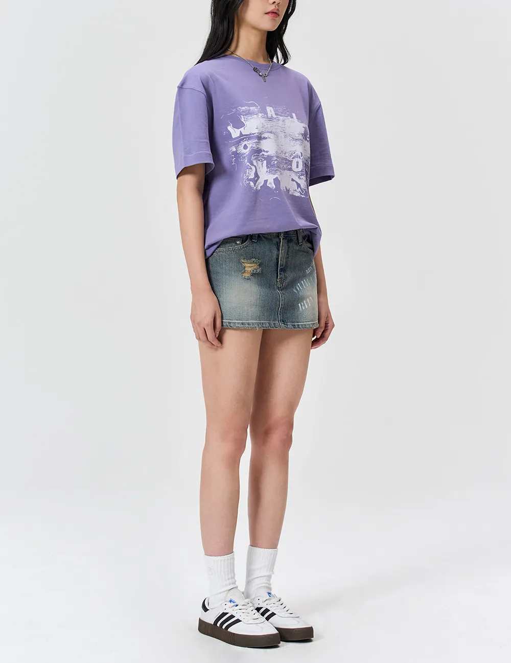 WOOALONG  |Crew Neck Unisex Street Style Plain Cotton Short Sleeves