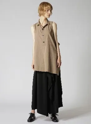 Yohji Yamamoto  |Casual Style Sleeveless Street Style Plain Cotton