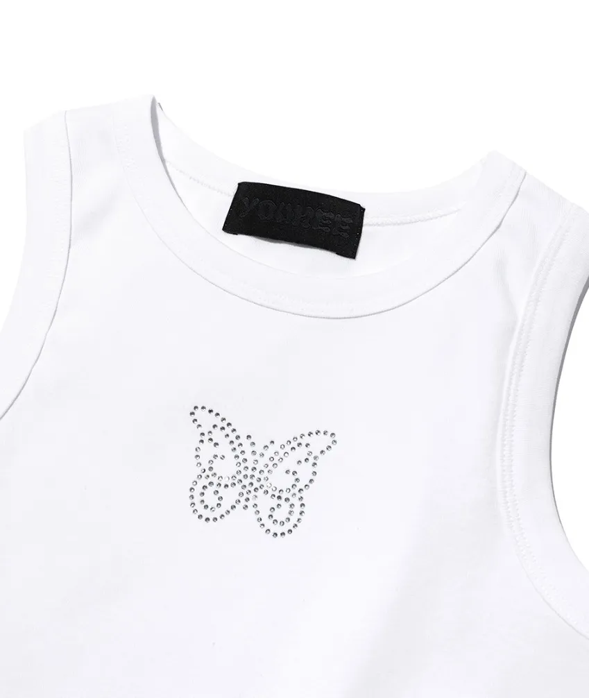 YOUHEE  |Casual Style Cotton Logo Tanks & Camisoles