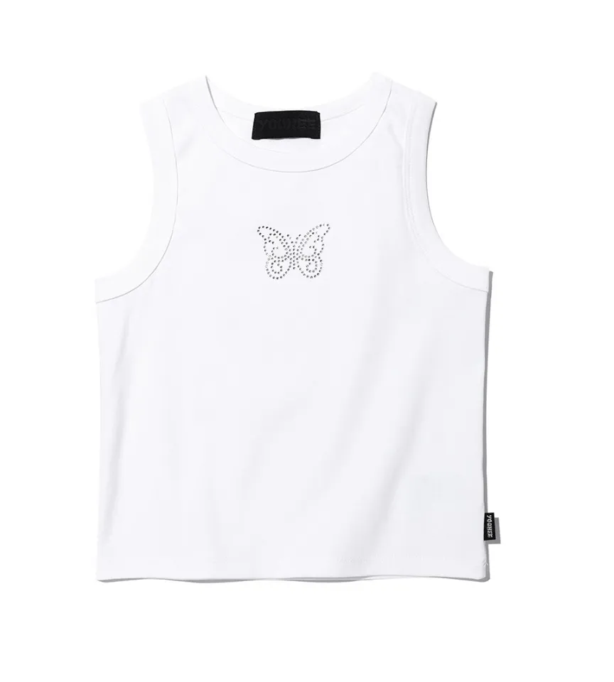 YOUHEE  |Casual Style Cotton Logo Tanks & Camisoles