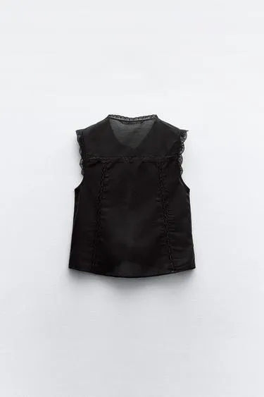 ZARA  |Casual Style Sleeveless Cotton Elegant Style