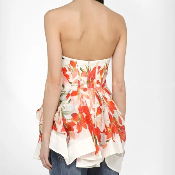 Zimmermann  |Flower Patterns Casual Style Sleeveless V-Neck Elegant Style